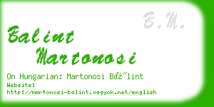 balint martonosi business card